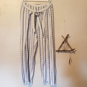 White and blue Roxy beach pants
